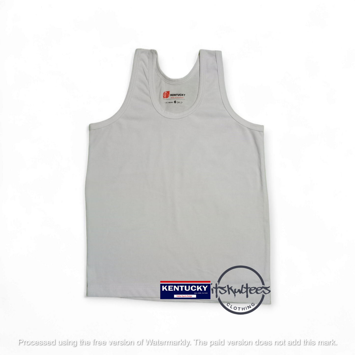 itskultees Kentucky Sando for Kids Round Neck White